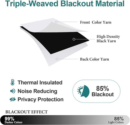 ChrisDowa Grommet Blackout Curtains for Bedroom - Thermal Insulated Room Darkening Curtains for Living Room (1 Panel Set, Greyish White, 52W x 45L)