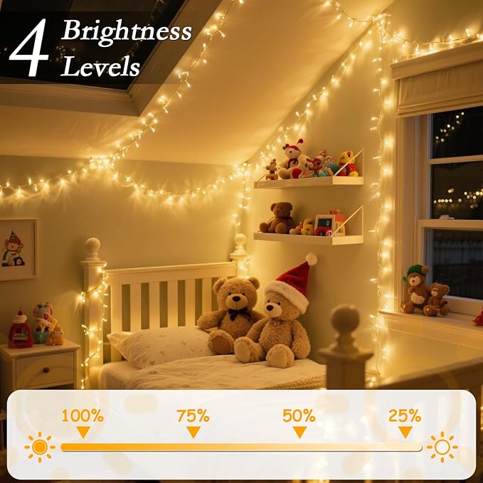 132FT 400 LED Christmas Tree Lights, Bright Warm White Outdoor Christmas String Lights for House, Fairy Lights with 8 Modes, Waterproof & Durable Indoor Outdoor Decor, Timer Included