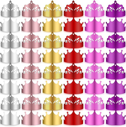 Nezyo 360 Pcs Paper Crowns Bulk King and Princess Crown Hats for Boys Girls Adults Birthday Celebration Supplies Baby Shower
