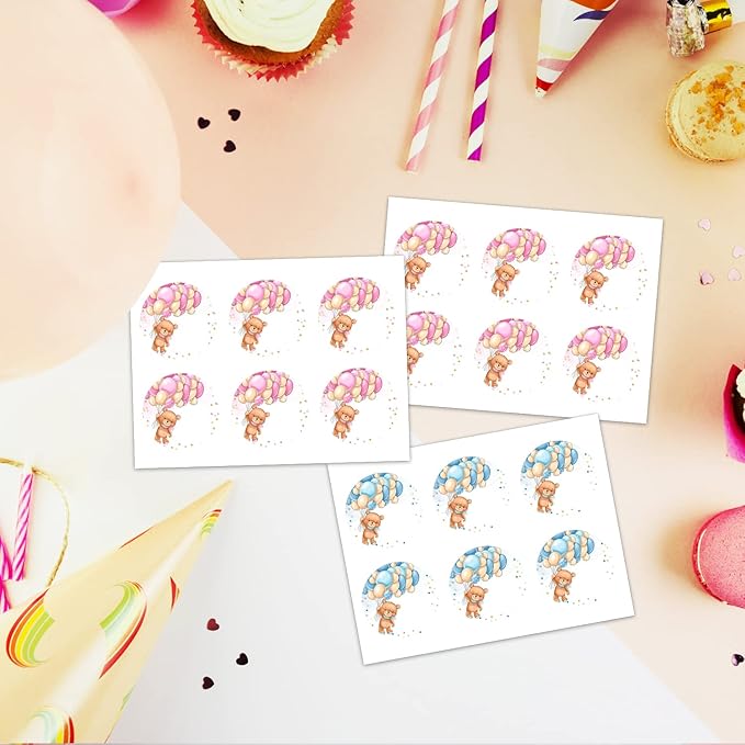 Baby Gender Reveal Party Supplies, Gender Reveal Games Voting Board with Stand, 48 PCs Little Bear Stickers, Little Bear Gender Reveal Party Centerpiece Decorations