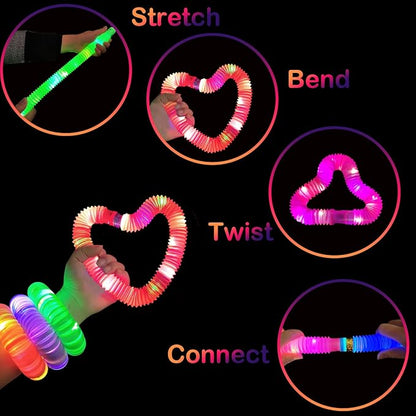 Glow Sticks Party Favors for Kids 12 PCS-Christmas Glow in Dark Party Supplies for Toddlers,Light Up Necklace Bracelet Accessories for Boys Girls,Neon Decoration for Birthday New Years Eve Camp Care