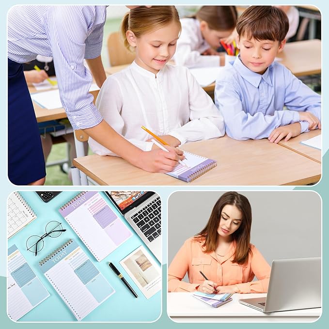 2 Packs To Do List Notepad, 104 Pages To Do List Notebook A5 Undated Daily Planner Notepad with Task Checklist Home Office School Supplies