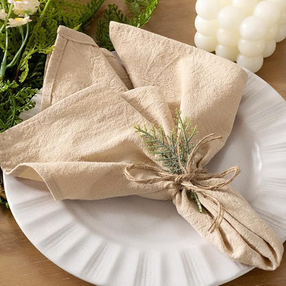 Socomi Cloth Napkins Champagne Fall Thanksgiving Washable Reusable Bulk Linen Cotton Napkins Set of 10 17"x17" for Wedding Party Bridal Baby Shower Birthday Dining Table Decorations