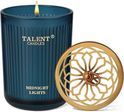 Jar Candles for Home Scented, Aromatherapy Candles Gifts for Women & Men, Natural Soy Candle, 8.4oz Traditional Style, Midnight Lights