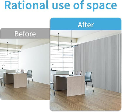 Art3d 4-Pack Glue-On Fine Bar Wainscoting Panel for Interior Wall Decor - 104 x 12 Inch Polystyrene Ultralight Slim Slat Wall Panels for Living Room Bedroom, Poplar