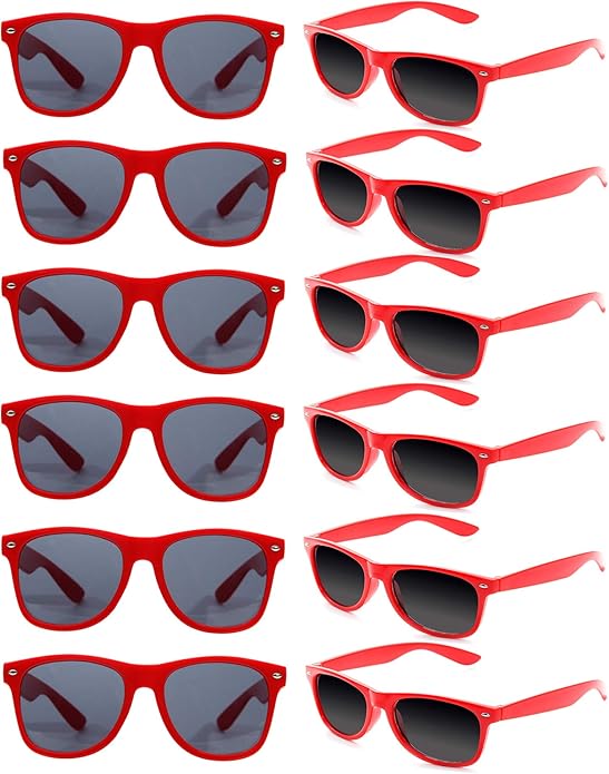Eyegla 8/12/18 Pack Neon Sunglasses Bulk Colorful Multipack Party Sunglasses Retro Glasses Party Favor for Adult Men Women