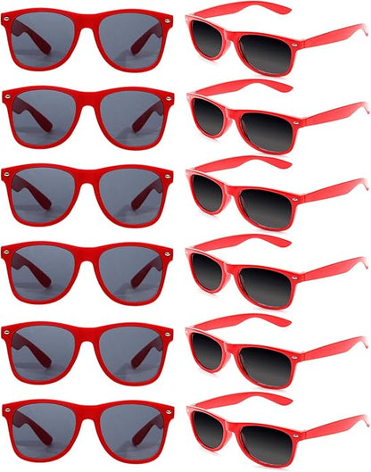 Eyegla 8/12/18 Pack Neon Sunglasses Bulk Colorful Multipack Party Sunglasses Retro Glasses Party Favor for Adult Men Women
