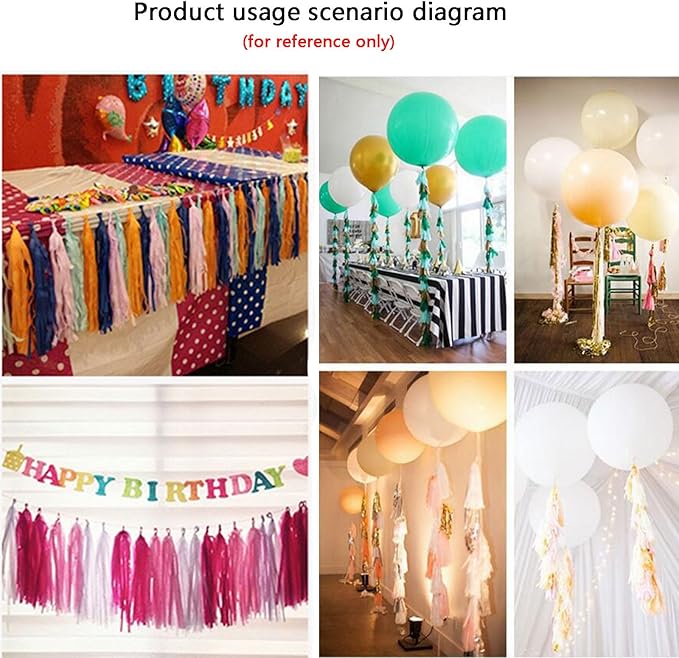 We Moment Gender Reveal Tissue Paper Tassel Banner for Wedding,Birthday,Baby Shower Party Decorations，DIY Kits，Pink，Blue，Silver，15PCS