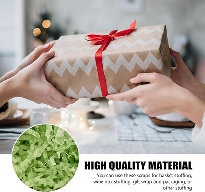 ZEBMOON 1 LB Light Green Crinkle Cut Paper Shred Filler Great for Gift Wrapping, Basket Filling, Birthday, Wedding, Halloween, Thanksgiving, Christmas Day, New Year Party Decorations Filling Supplies