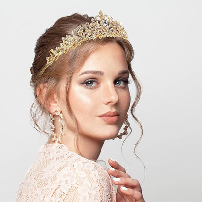 BBTO 10 Pcs Crystal Tiara and Crowns for Women Girls Princess Rhinestone Crown Queen Headband with Combs Bride Tiara for Birthday Party Wedding Prom Hair Accessories