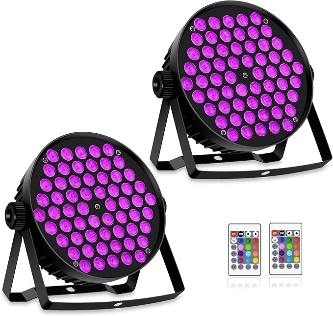 60 LED Stage Par Lights,90W RGB Stage Can Light DJ Par Lights Sound Activated Auto Play by Remote&DMX Control DJ Stage Party Lighting for Events Wedding Church Party DJ Live Show 2Pack