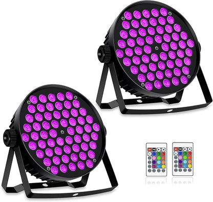 60 LED Stage Par Lights,90W RGB Stage Can Light DJ Par Lights Sound Activated Auto Play by Remote&DMX Control DJ Stage Party Lighting for Events Wedding Church Party DJ Live Show 2Pack