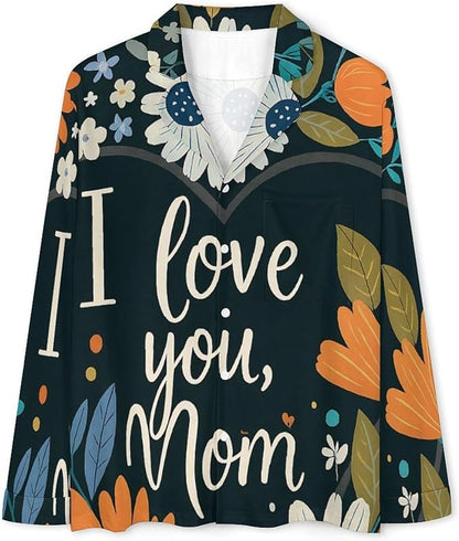 Lemons Leaves Ceramic Style Womens Pajama Set Long Sleeve Pajamas Top And Pants Soft Loungewear Pjs Sets