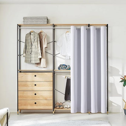 ChrisDowa Blackout Door Curtains for Doorway Privacy, Grommet Closet Curtain for bedroom closet door, Thermal Insulated Temporary Door Cover Room Divider Curtain (1 Panel, Greyish White, 42 x 80 Inch)