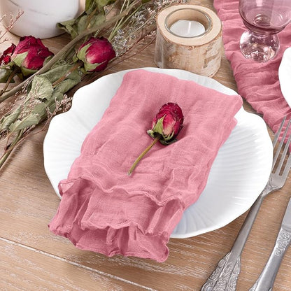 Socomi Mauve Cheesecloth Napkins Fall Thanksgiving Cheese Cloths Gauze Set of 10 Boho Washable Dinner Table Napkins for Wedding Party Baby Shower Birthday Party Decor
