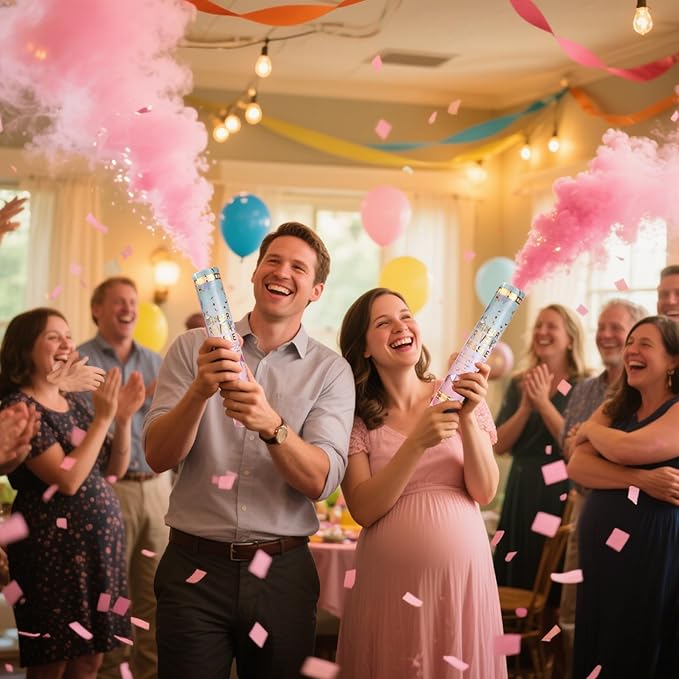 Previvo Gender Reveal Holiday supplies confetti (6PCS-Pink)