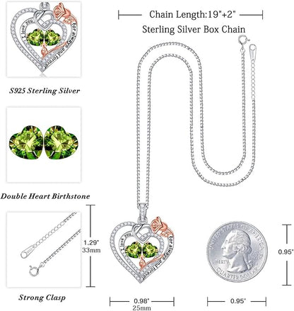 Iefil Christmas Gifts for Wife Women - 925 Sterling Silver Double Birthstone Necklace, Anniversary Birthday Gifts for Women, Jewelry Gift for Wife Girlfriend Mom Her
