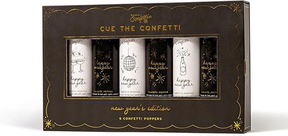 Cue the Confetti New Years Box (6 Confetti Poppers) – Biodegradable Confetti Party Poppers for ringing in the New Year!
