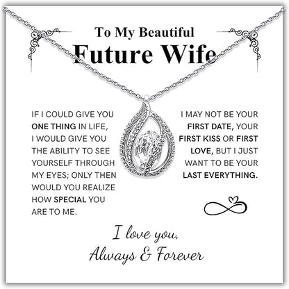 TRYNDI To My Wife Necklace from Husband - Soulmate, Girlfriend, Fiance Gift for Anniversary, Birthday, Christmas, Valentine's Day, Mother's Day - Romantic Wife Christmas Gift ideas