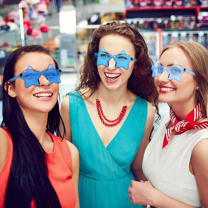 Matcheck 40 Pack Star Shaped Rimless Sunglasses Bulk Transparent Candy Colored Glasses Frameless Party Eyewear for Adults