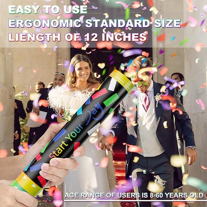 5 Pack 15 Inch Confetti Poppers – Multicolor Biodegradable Confetti Cannons for Wedding, Birthday, Graduation, Christmas, New Year – Party Poppers Confetti Shooters for Indoor & Outdoor Celebrations