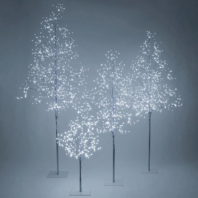 6 Ft Silver Fairy Light Tree Room Décor Bedroom Décor Artificial Tree, 750 Cool White LED Lights