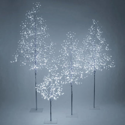 4 Ft Silver Fairy Light Tree Artificial Tree Bedrom Décor Indoor Tree, 390 Cool White LED Lights