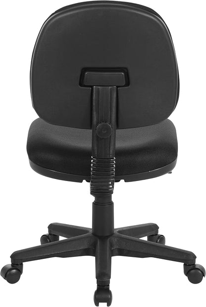 Office Star Pneumatic Sculptured Office Task Chair with Thick Padded Seat and Built-in Lumbar Support, Black