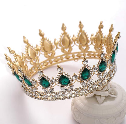 FORSEVEN Queen Crown Rhinestone Wedding Crowns and Tiaras for Women Costume Party Hair Accessories Princess Birthday Crown Crystal Bridal Crown Christmas Decorations Headband
