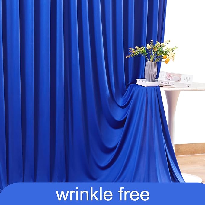 6 Panels Royal Blue Backdrop Curtain for Parties Wrinkle Free Blue Photo Curtains Backdrop Drapes Fabric Decoration for Wedding Birthday Party Baby Shower 30ft(W) x 10ft(H)
