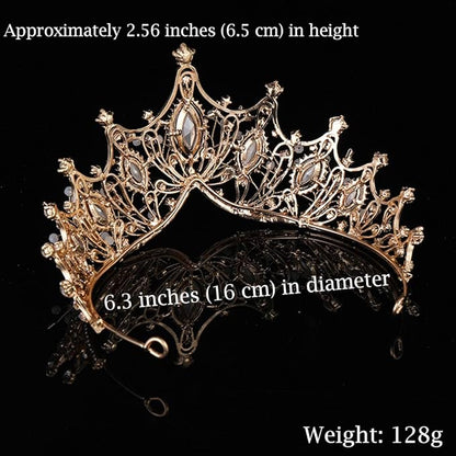 COCIDE Gold Crown for Women Baroque Queen Crown and Tiara for Girls Crystal Headband Mermaid Crown Princess Hair Accessories for Bride Birthday Party Bridesmaids Halloween Costume Cosplay