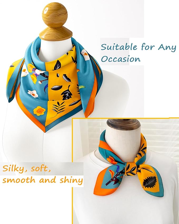 Neck Scarf For Womens Silky Head Scarves Hair Bandanas Square Scarf Fashion Accessories lightweight