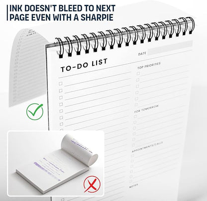 Of a Happy Kind To Do List Notepad: With Multiple Functional Sections - 6.5 x 9.8 60 Sheets - Spiral Daily Planner Notebook - Task CheckList Organizer Agenda Pad for Work - Note and Todo Organization