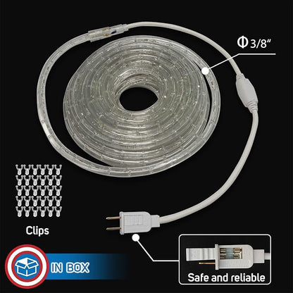 Russell Decor 100ft/30m Led Rope Lights Lamps Kit Indoor Outdoor Decorative Lighting for Party Wedding Valentine's Day Backyard Patio Deck Bright Flexible String Tube Lights Waterproof- Pink