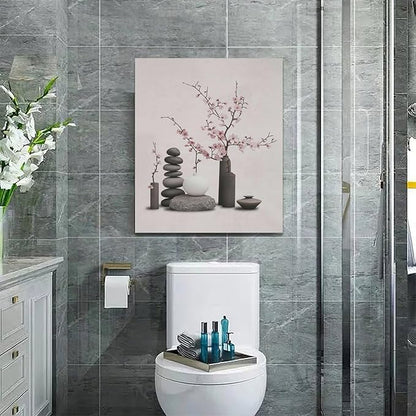 Zen Wall Art Zen Bathroom Pictures Wall Decor Spiritual Canvas Prints Meditation Decorations Painting Framed Artwork Office Home Spa Yoga Decor For Bedroom Dining Living Room 20"x24"