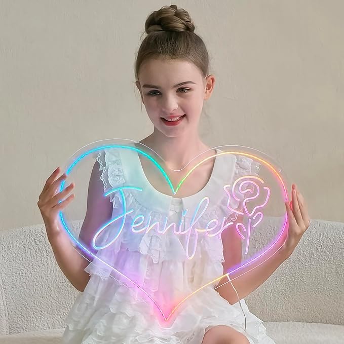 Custom Neon Signs, LED Neon Sign Customizable For Wall Decor, RGB Rainbow Color, Personalized Neon Lights Sign For Birthday Gifts, Wedding Party Business Logo