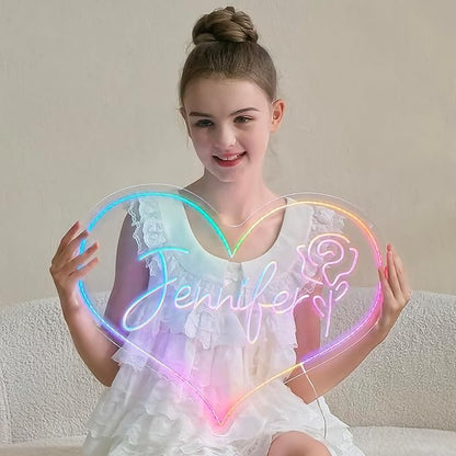 Custom Neon Signs, LED Neon Sign Customizable For Wall Decor, RGB Rainbow Color, Personalized Neon Lights Sign For Birthday Gifts, Wedding Party Business Logo