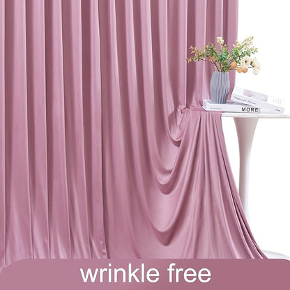 4 Panels Dusty Pink Backdrop Curtain for Parties Wedding Wrinkle Free Pink Photo Curtains Backdrop Drapes Fabric Decoration for Birthday Party Baby Shower 20ft(W) x 10ft(H)