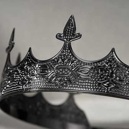 King Crowns Metal Hair Band for Men Gold Crowns and Tiara for Theme Birthday Party Costume Accessories