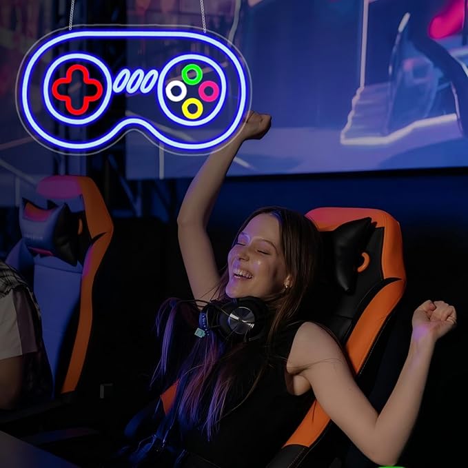 Game Neon Sign, Neon Signs for Wall Decor Neon LED Signs Gaming Room Neon Light Up Signs Home Decor for Bedroom Club Party Bar Shop USB Operated