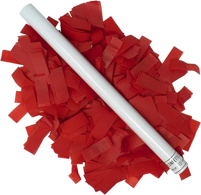 Ultimate Confetti Wand 14 inch Confetti Launcher Wand, Red, 8 Pack - Great for Parties, Weddings and Events Tissue, Metallic and Biodegradable Options