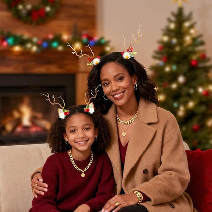 TOECWEGR Christmas Reindeer Antlers Headband Hair Clips Hair Hoop Girl Holiday Beauty Headdress