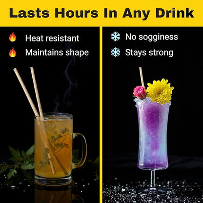 HAY! Straws® 7.75" Regular Drinking Straws | 3000 ct 100% Biodegradable and Compostable | Durable, Non-Soggy, Gluten-Free | Eco-Friendly Alternative to Plastic and Bioplastic Straws