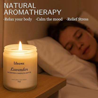 Candles Gifts for Women, Natural Soy Wax Candle for Home Scented Perfect for Christmas, Birthday, Mother's Day, Lavender Scented Candles