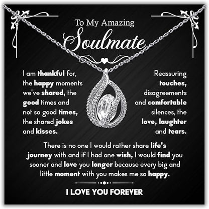 TRYNDI To My Wife Necklace from Husband - Soulmate, Girlfriend, Fiance Gift for Anniversary, Birthday, Christmas, Valentine's Day, Mother's Day - Romantic Wife Christmas Gift ideas