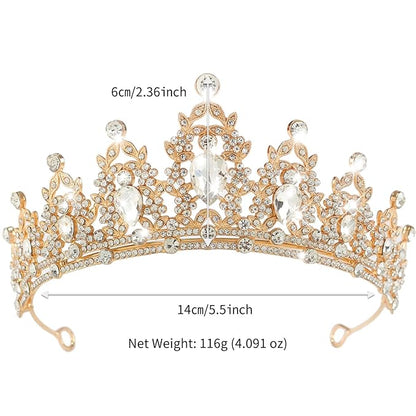 Crown, Wedding Tiara, White Crystal Crown, Wedding Tiara for Women, Rhinestone Headband, Women Girls Crowns Tiaras for Bridal Wedding Prom, Rhinestone Princess Tiaras for Bridal Headband Birthday Party Prom Cos-play Costume Christmas