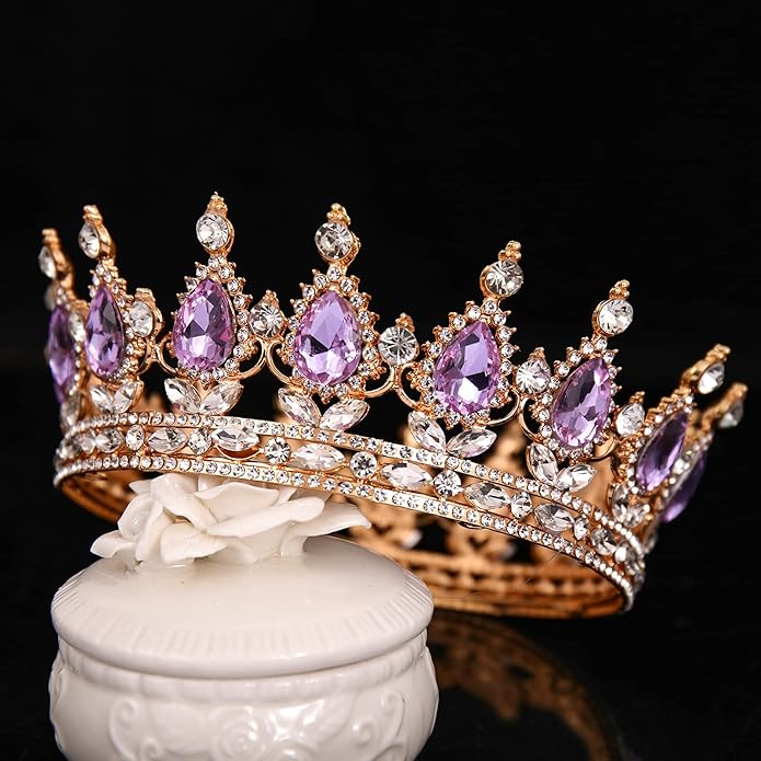 FORSEVEN Queen Crown Rhinestone Wedding Crowns and Tiaras for Women Costume Party Hair Accessories Princess Birthday Crown Crystal Bridal Crown Christmas Decorations Headband