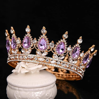 FORSEVEN Queen Crown Rhinestone Wedding Crowns and Tiaras for Women Costume Party Hair Accessories Princess Birthday Crown Crystal Bridal Crown Christmas Decorations Headband