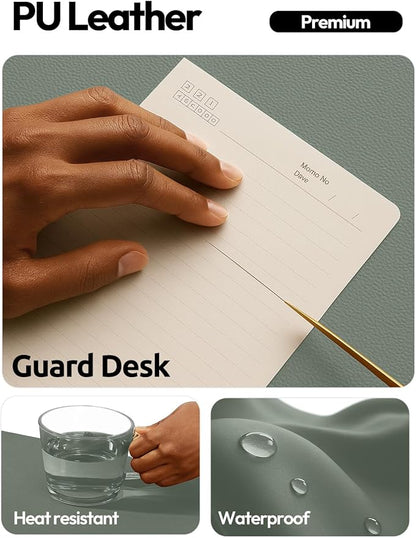 YSAGi Leather Desk Protector, Office Mat, Large Mouse Mat, Non-Slip PU Leather Blotter, Laptop Desk, Waterproof Writing Pad for Office and Home (Dark Green, 31.5" x 15.8")