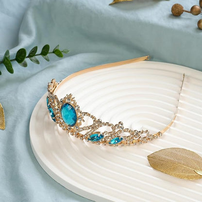 Princess Crown Sparkle Gold Crown Headband Princess Dress Up Accessories for Halloween Christmas Party